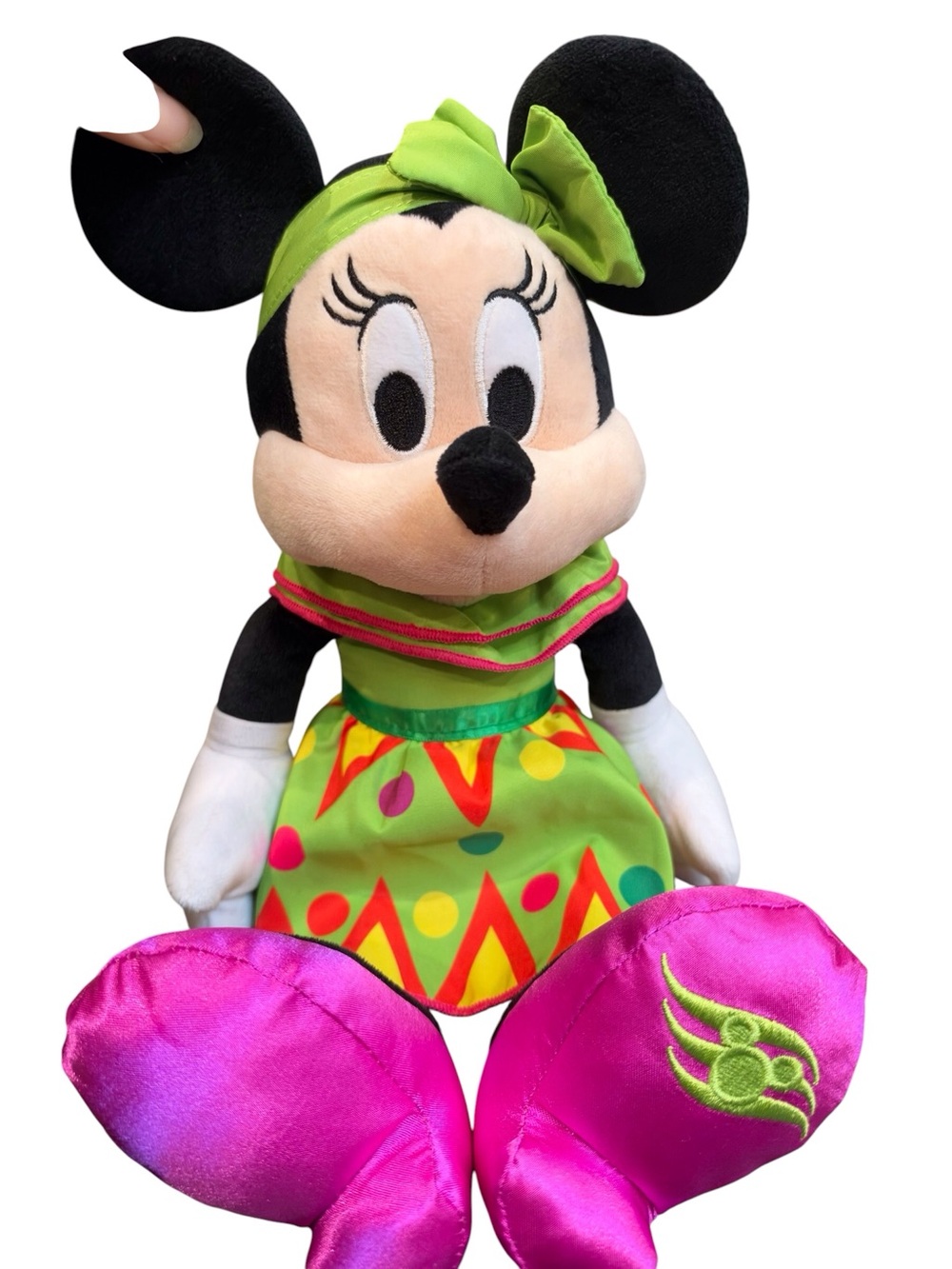Disney Cruise Lines Minnie Mouse Plush in Green and Pink Accent